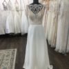 Elegant Chiffon Wedding Dress Lace scallop dress, lace bodice dress, bridal buttons down the back dress