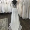 Elegant Chiffon Wedding Dress Lace scallop dress, lace bodice dress, bridal buttons down the back dress