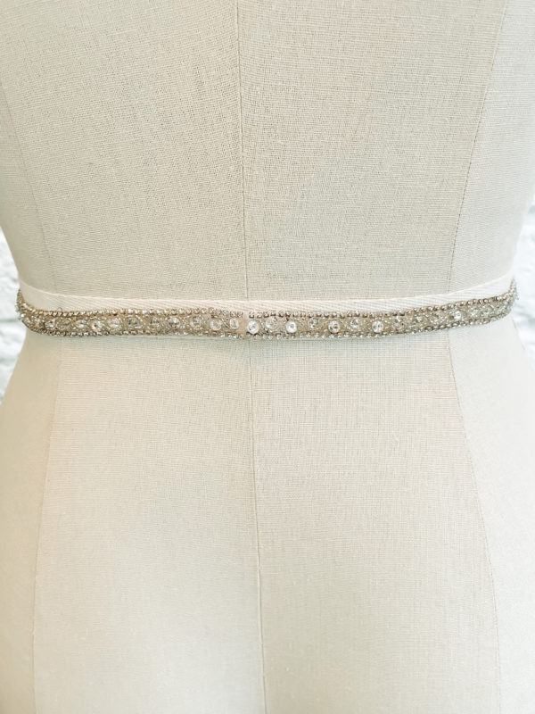 bridal rhinestone belt, bridal accessories, mini belt, wedding dress belt, skinny belt