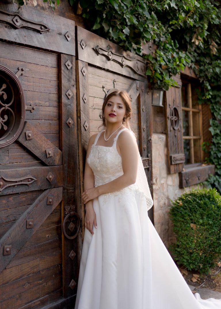 Long train wedding dress